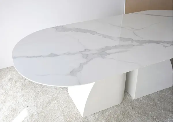 Mesa de comedor cerámico blanco Norte