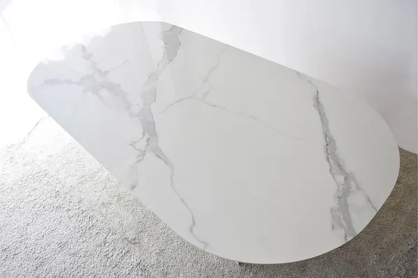 Mesa de comedor cerámico blanco Norte
