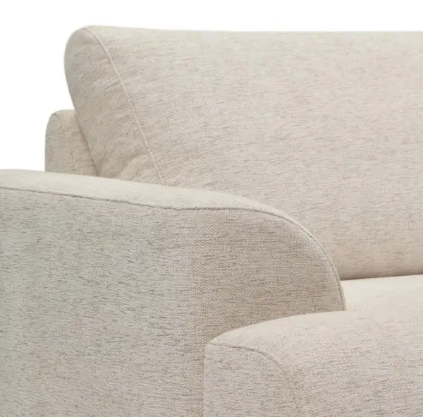 Sofá blanco y patas de madera maciza de haya Karin