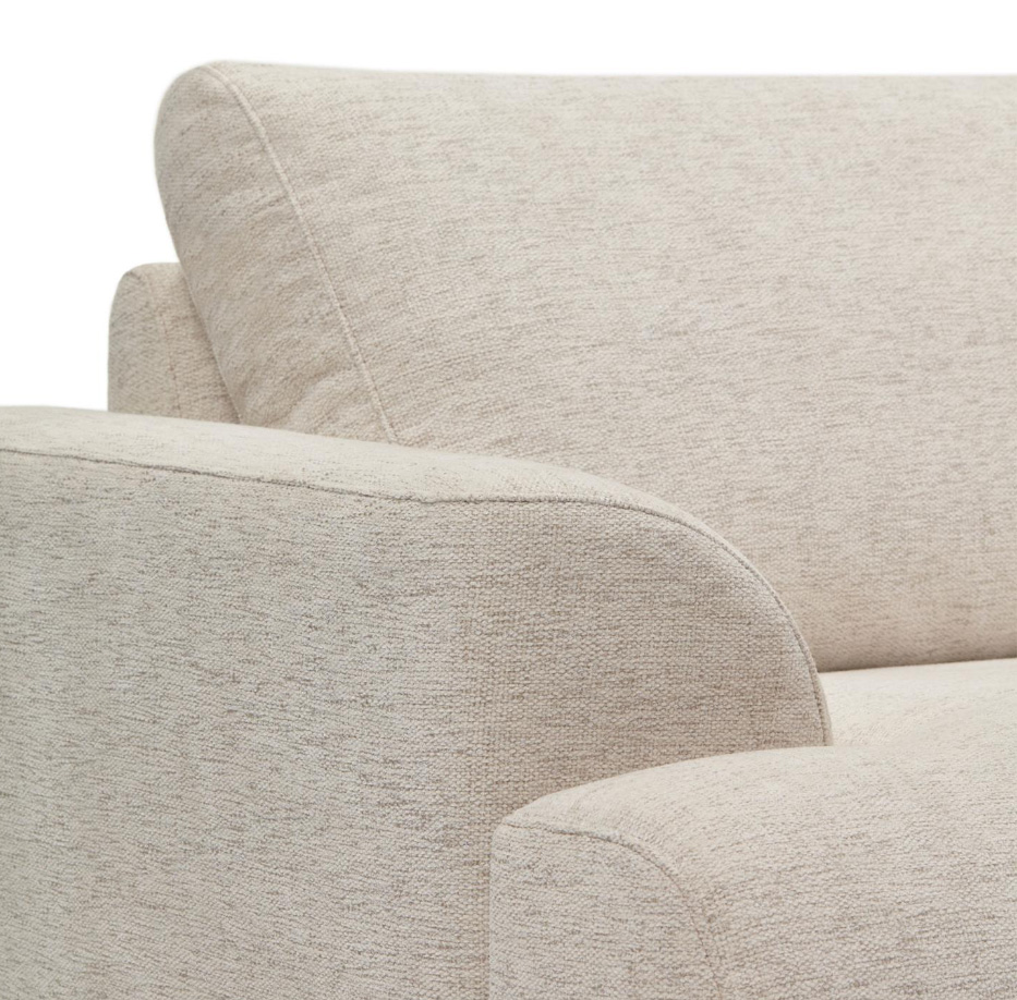 Sofá blanco y patas de madera maciza de haya Karin
