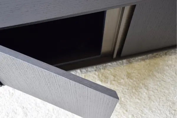 Mueble de TV roble negro mate oro viejo Corleone