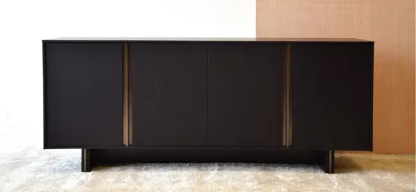Mueble de TV roble negro mate oro viejo Corleone