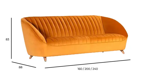 Sofá de diseño único patas roble Bowie