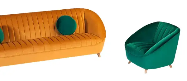 Sillón de diseño único pie madera rotativo Bowie