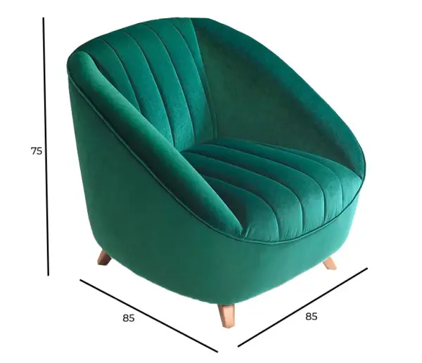 Sillón de diseño único pie madera rotativo Bowie