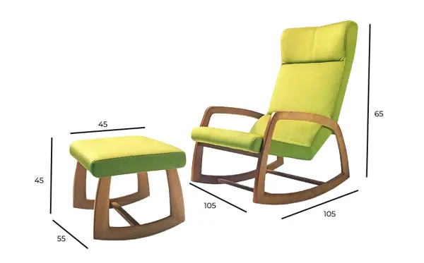 Butaca tapizada con madera de roble Charlie
