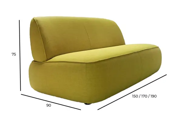 Sofá tapizado de diseño único Gongo