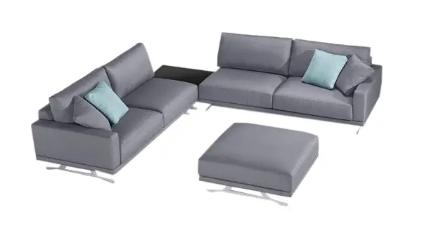 Conjunto sofás puf y mesa Marvin