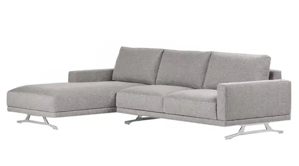 Sofá con chaiselongue tapizado patas metal Marvin