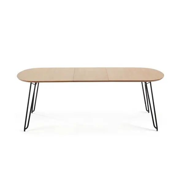 Mesa extensible ovalada Novac  madera metal