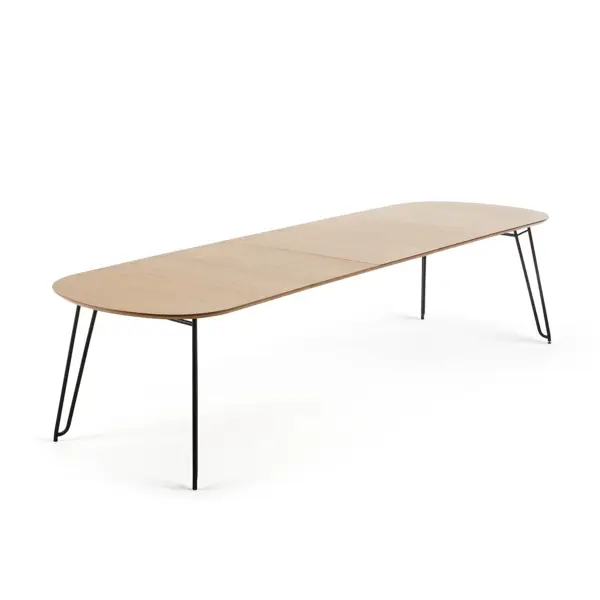 Mesa extensible ovalada Novac  madera metal