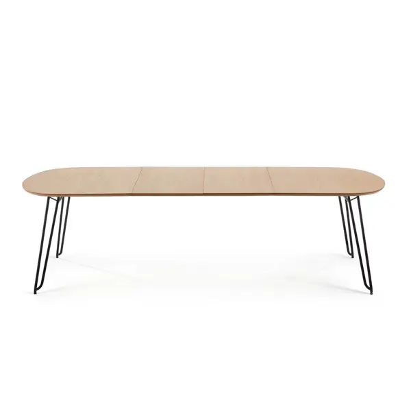 Mesa extensible ovalada Novac  madera metal