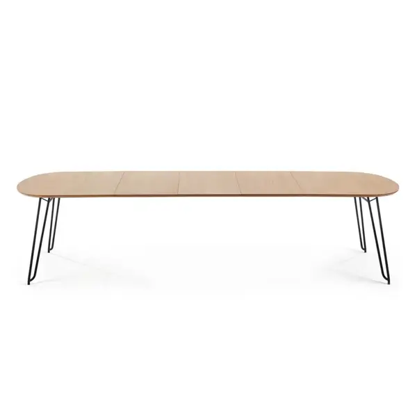 Mesa extensible ovalada Novac  madera metal