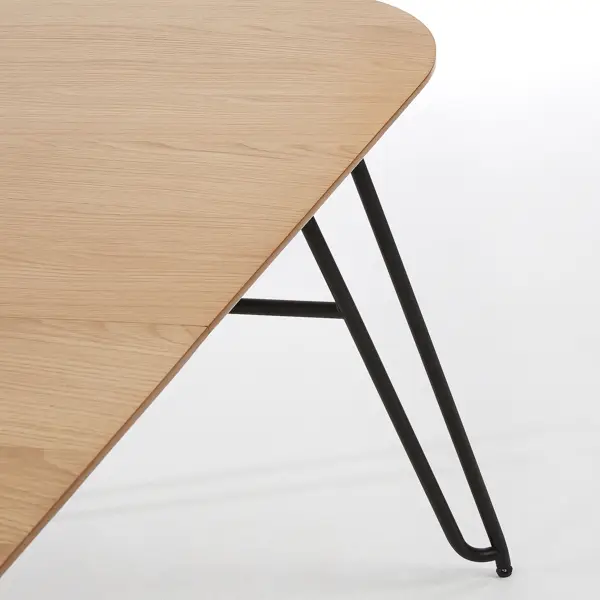 Mesa extensible ovalada Novac  madera metal