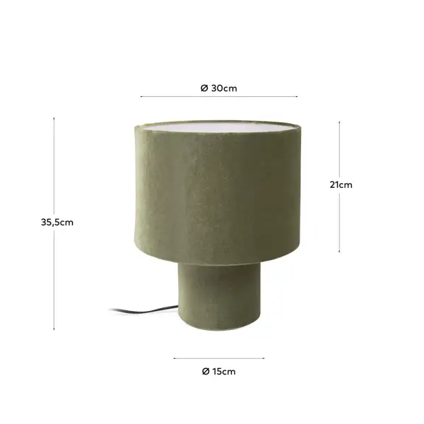 Lámpara de sobre mesa Eastend terciopelo verde