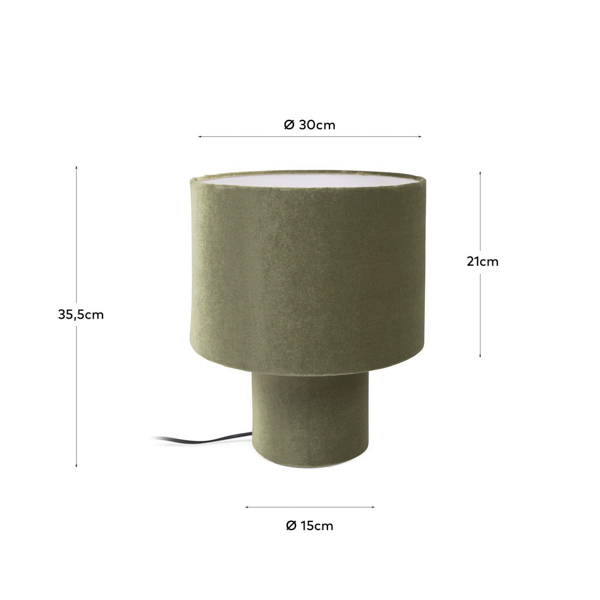 Lámpara de sobre mesa Eastend terciopelo verde
