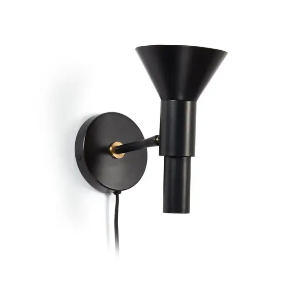 Aplique de pared Vyara metal negro y dorado