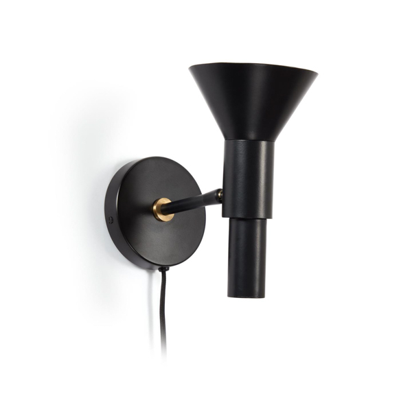 Aplique de pared Vyara metal negro y dorado