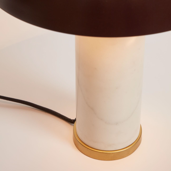 Lámpara de sobre mesa Zorione mármol banco y metal