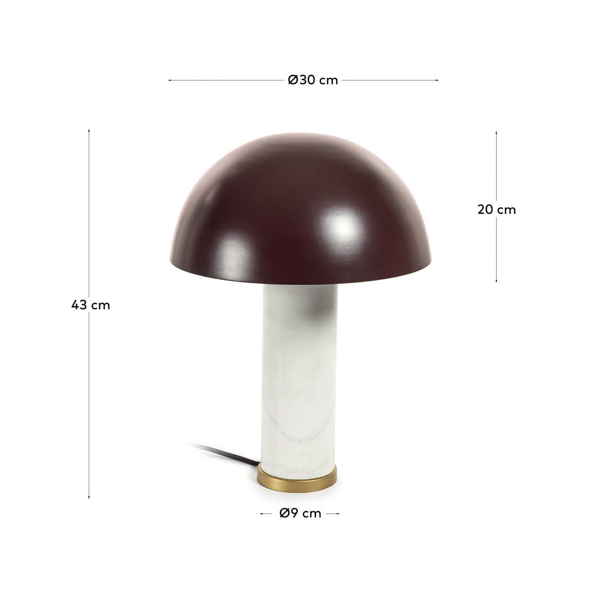 Lámpara de sobre mesa Zorione mármol banco y metal