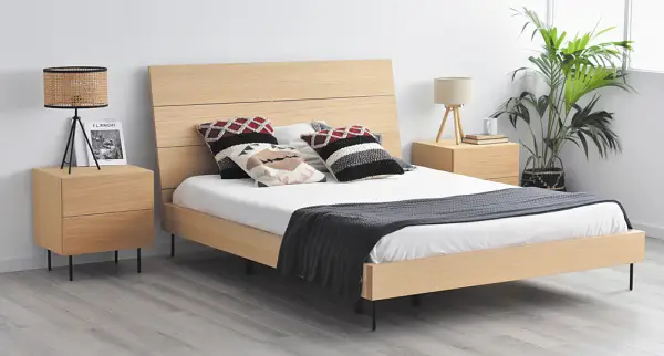 Mesita de noche madera natural Norsk
