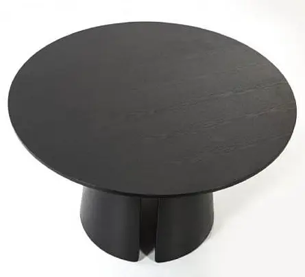 Mesa de comedor redonda de diseño negra