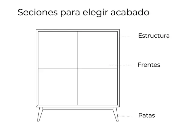 Aparador alto 2 puertas en espiga Trace Sixty Nine