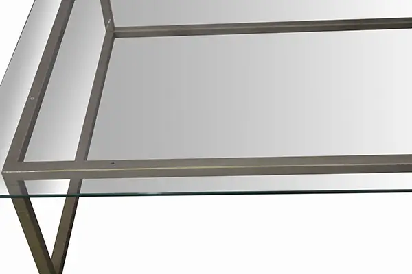 Mesa de centro dorada y cristal Kiter Lig.defectos