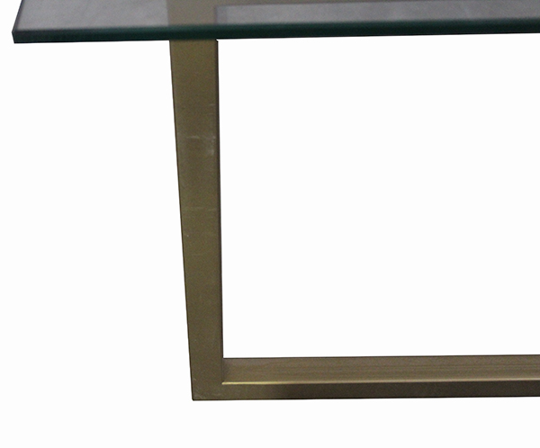 Mesa de centro dorada y cristal Kiter Lig.defectos