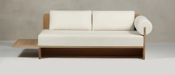 Sofá roble macizo con mesita incorporada Badmash