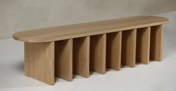 Banco madera roble maciza con cojines Onix