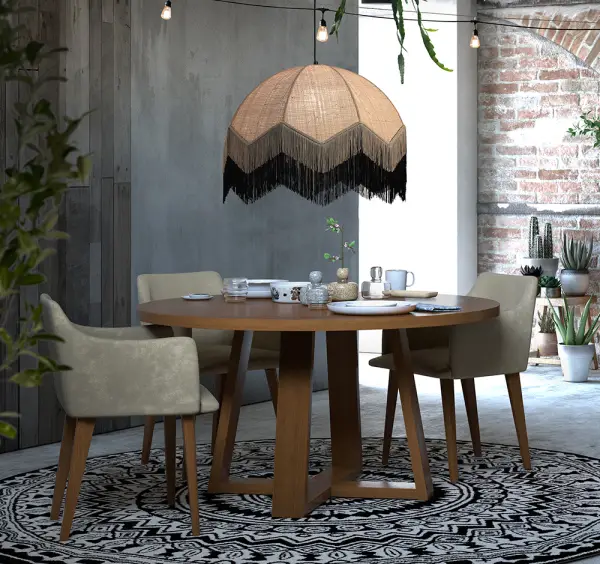 Mesa de comedor redonda industrial Lorien