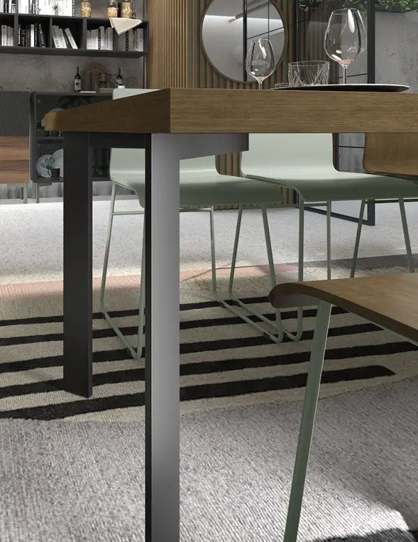 Mesa de comedor rectangular industrial Lorien