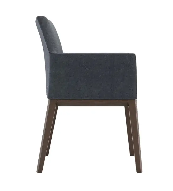 Silla de madera maciza tapizada Carter