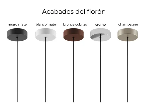 Lámpara de techo cromo con detalles en oro rosa Rain