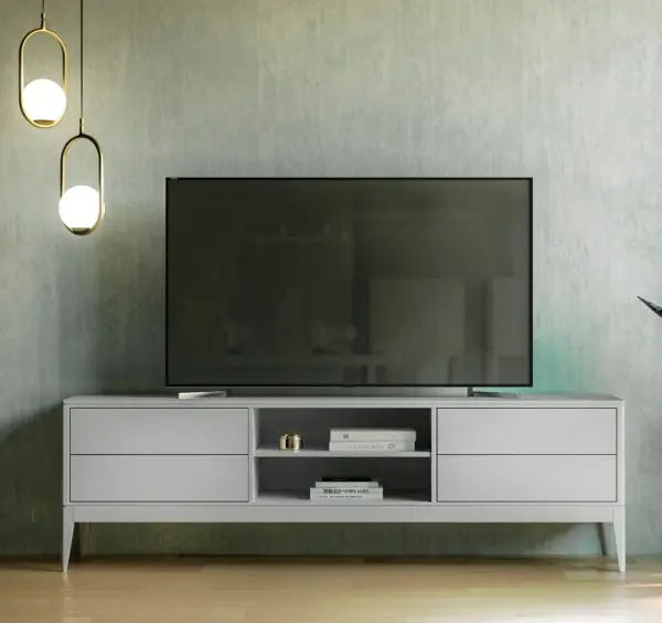 Mesa de televisión 2 cajones 2 huecos Mim
