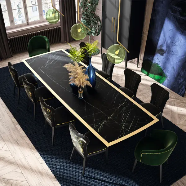 Mesa de comedor cerámica con pies cilindrícos Smooth