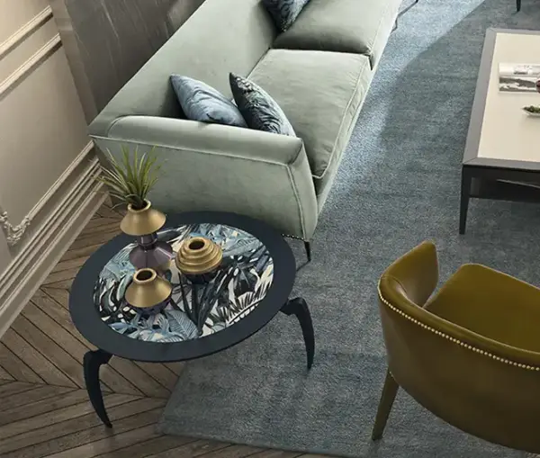 Mesa auxiliar circular de diseño Lemon