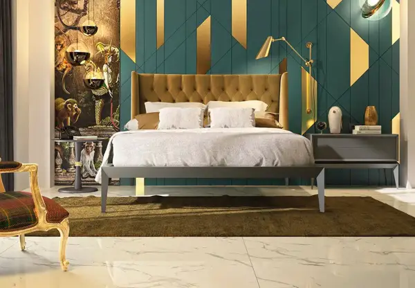 Cama tapizada de diseño Esquire