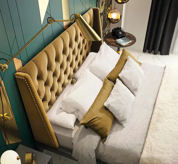 Cama tapizada de diseño Esquire