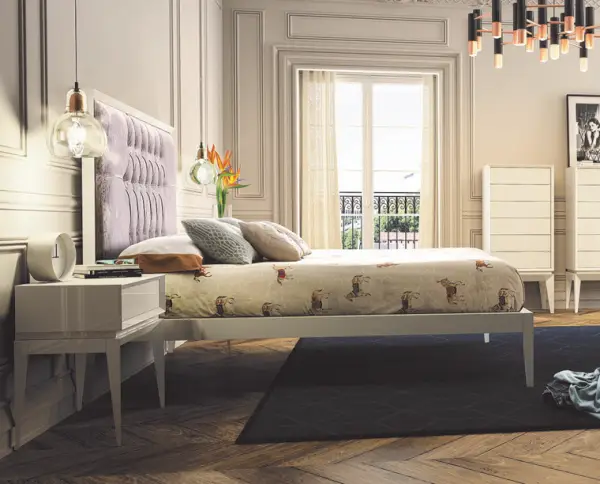 Cama tapizada de diseño Silky