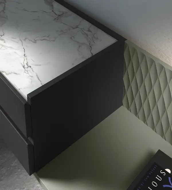 Mesa de televisión 4 cajones con base industrial Lorien