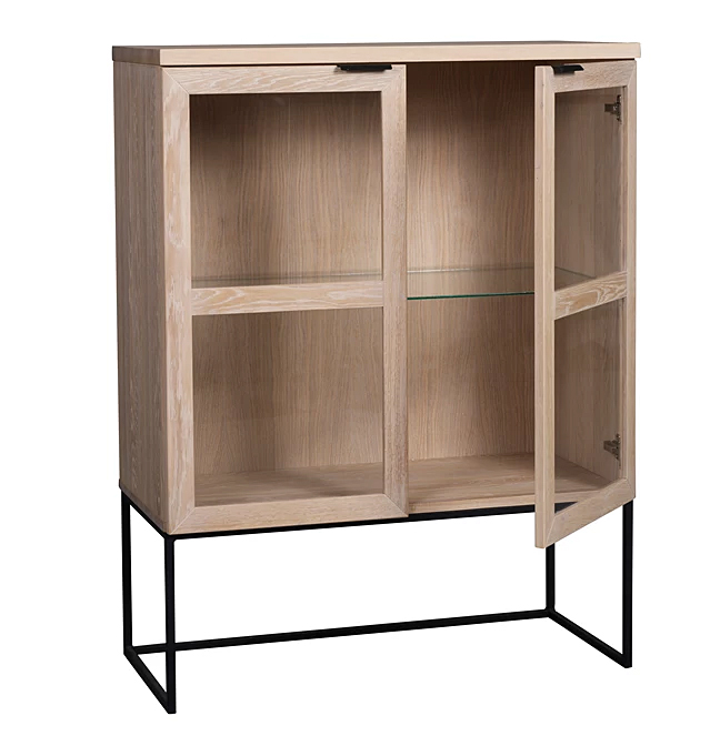 Vitrina baja roble blanqueado Everett