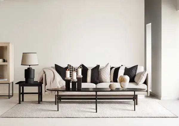 Mesa de centro oval roble negro Colton