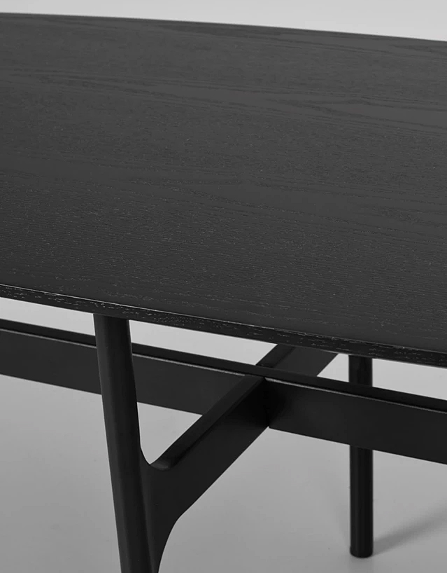 Mesa de centro oval roble negro Colton