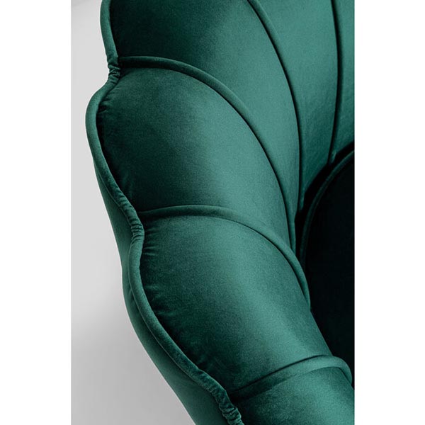 Butaca Flor Verde patas plateadas