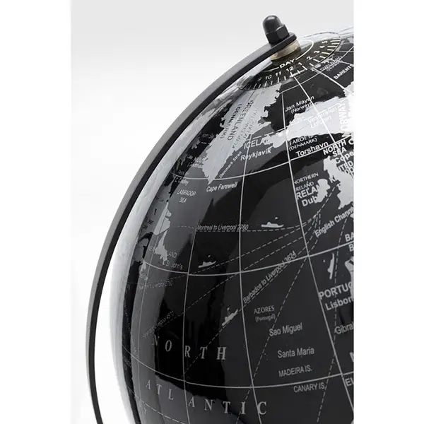 Globo terráqueo Negro y gris