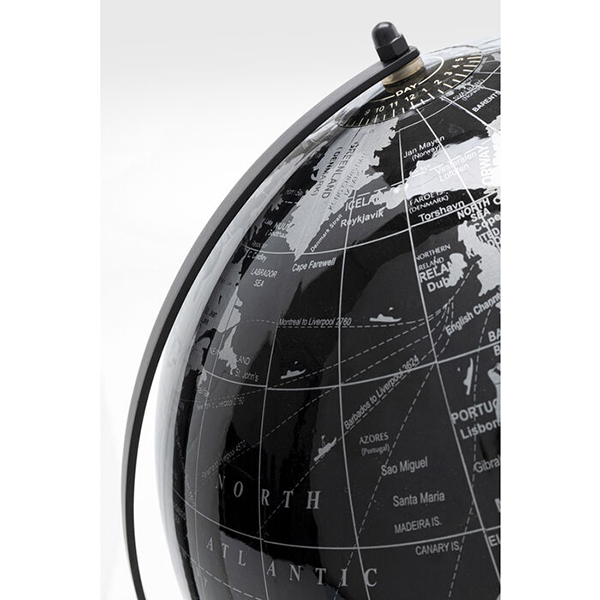 Globo terráqueo Negro y gris