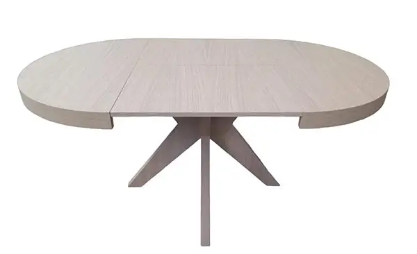 Mesa de comedor redonda extensible Roma roble blanqueado