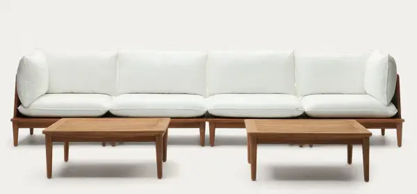 Sofá modular con 2 sillones y 2 mesas centro Portitxol